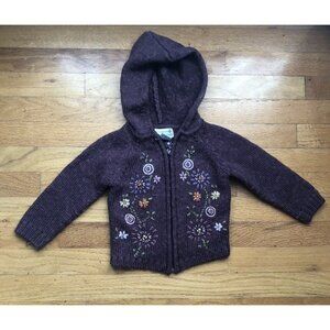 Polly & Friend Zip Up Hooded Wool Sweater